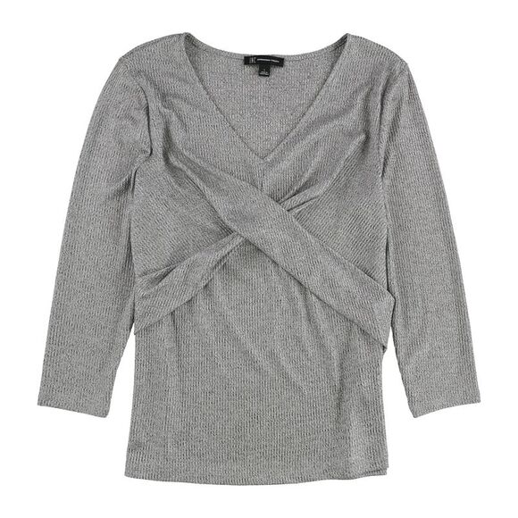 I.N.C Womens Embellished Pullover Sweater, silvergray, L - Picture 1 of 2